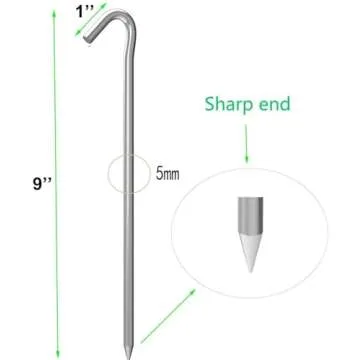 OK5STAR 9 Inch Tent Stakes – Heavy Duty Metal Stakes for Outdoor Use, 25 Pack