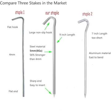 OK5STAR Heavy Duty 9 Inch Tent Stakes | 25 Pack Camping Gear