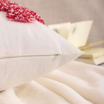 Tosleo Christmas Pillow Covers 18 x 18 inch Set of 2 Red Christmas Tree Throw Pillow Cover Christmas Party Decors Winter Holiday Soft Cushion Case for Sofa Couch Bed Living Room