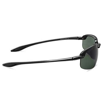 JULI Sports Sunglasses for Men Women Tr90 Rimless Frame for Running Fishing Baseball Driving MJ8001