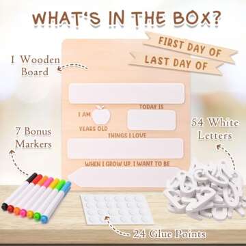 First & Last Day of School Board - Personalized Name First Day of School Sign Reusable - For 1st Day...