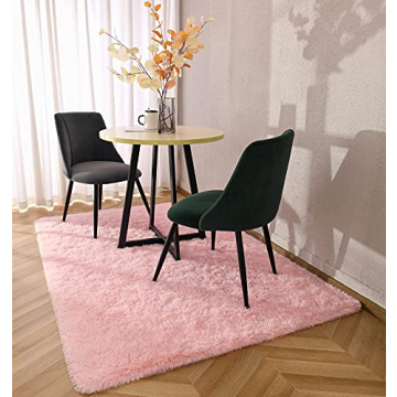 Kimicole Baby Pink Soft Area Rug for Home Decor