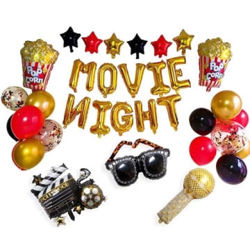 Movie Night Decorations - Movie Theme Party Decorations, 26 Pcs Movie Night Supplies Include Popcorn...