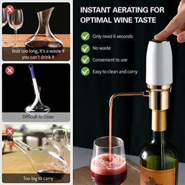 Electric Wine Aerator, Wine Accessories Aeration for Beginner Enthusiast, Wine Aerator Pourer Spout,...