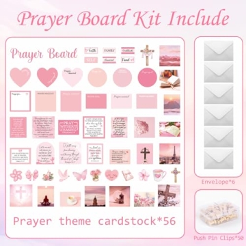 Vemfare Prayer Board Stickers Supplies - 162 Pcs Prayer Board Kit with Pins Envelope Bible Verse Quo...