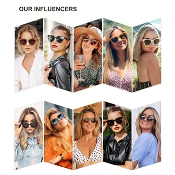SOJOS Trendy Cat Eye Round Polarized Sunglasses for Women Fashion UV Protection Sunnies Sunglasses SJ2175, Brown Frame/Brown Lens