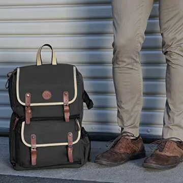 GOgroove Full-Size Camera Backpacks for Photographers (Gray) - DSLR Camera Backpack with 15.6 in. Laptop Space, Accessory Storage, Tripod Holder, Waterproof Camera Bag for Canon EOS Rebel T7 & More