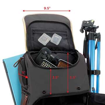 GOgroove Full-Size Camera Backpacks for Photographers (Gray) - DSLR Camera Backpack with 15.6 in. Laptop Space, Accessory Storage, Tripod Holder, Waterproof Camera Bag for Canon EOS Rebel T7 & More