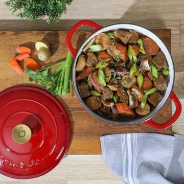 Crock-Pot Artisan Oval Cast Iron Dutch Oven for Cooking