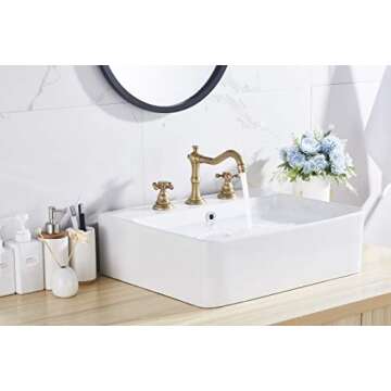 GGStudy 8 inch Antique Brass Bathroom Faucet - Elegant Design