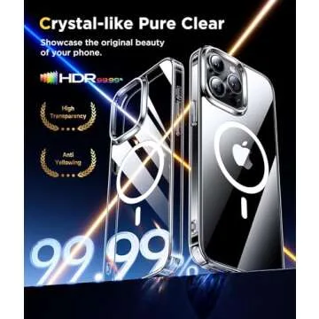 Humixx Compatible with iPhone 15 Pro Max Case, [Non-Yellowing] [14 FT Military Drop Protection] Slim Fit Yet Protective Shockproof Bumper with Airbag Transparent Phone Cover 6.7” - Crystal Clear