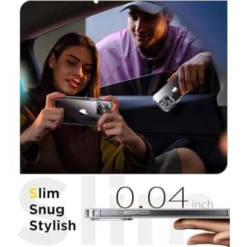 Humixx Compatible with iPhone 15 Pro Max Case, [Non-Yellowing] [14 FT Military Drop Protection] Slim Fit Yet Protective Shockproof Bumper with Airbag Transparent Phone Cover 6.7” - Crystal Clear