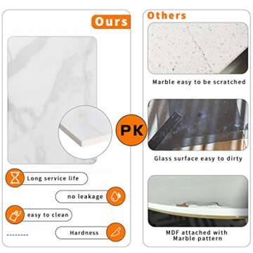 Wisfor Sintered Stone Dining Table: 32" Round Reception Table Modern Coffee Table Marble Table with Metal Legs for Kitchen Living Room Office Patio Seaside (White)