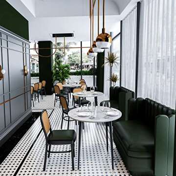 Wisfor Sintered Stone Dining Table: 32" Round Reception Table Modern Coffee Table Marble Table with Metal Legs for Kitchen Living Room Office Patio Seaside (White)