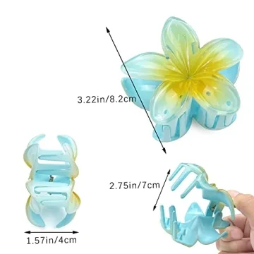 Hawaiian Flower Hair Clips - 7 Piece Set for Women