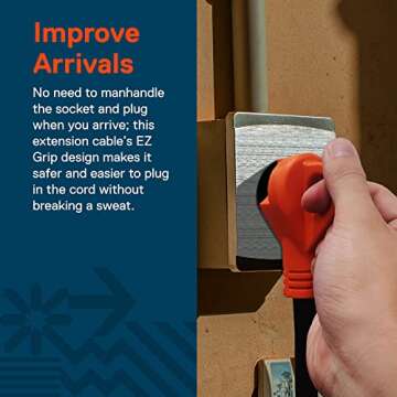 True Mods 15 ft 125V 30 Amp RV Shore Power Extension Cord Set [NEMA TT-30P TT-30R] [LED Light] [ETL] 30A 10 Gauge 3 Prong Copper Wire Electrical Cable for Travel Trailer Pop Up Camper Campsite