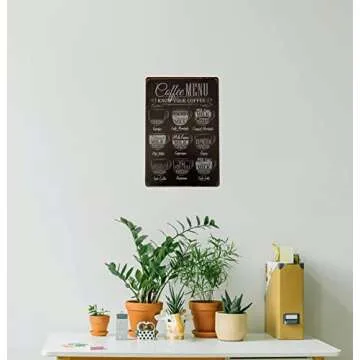 Charming ERLOOD Coffee Menu Tin Sign for Your Kitchen