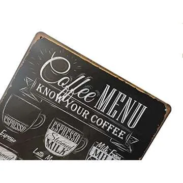 Charming ERLOOD Coffee Menu Tin Sign for Your Kitchen