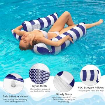 3 Pack Inflatable Pool Floats for Adults: 4-in-1 Rafts