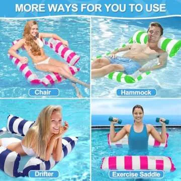 3 Pack Inflatable Pool Floats for Adults: 4-in-1 Rafts