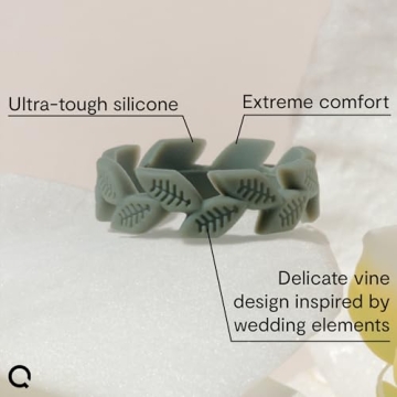 QALO Women's Sage Vine Silicone Ring - Stylish & Durable