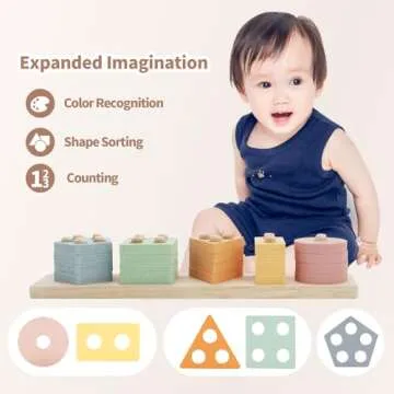 LUCKFUTURE Baby Toys 6 to 18 Months, 8 in 1 Montessori Toys Set, Educational Learning Toys for Toddlers Babies Sensory Toys Newborn Infant Gifts for Boys & Girls