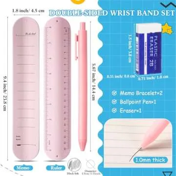 Skyygemm 2 Pcs Nurse Erasable Wristband to Do List Wrist Memo Slap Bracelet with Ballpoint Pen and E...