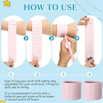 Skyygemm 2 Pcs Nurse Erasable Wristband to Do List Wrist Memo Slap Bracelet with Ballpoint Pen and Eraser Reminder Bracelet Wrist Band Notepad Gifts for Nurse Week Essentials Christmas(Pink)