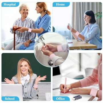 Skyygemm 2 Pcs Nurse Erasable Wristband to Do List Wrist Memo Slap Bracelet with Ballpoint Pen and Eraser Reminder Bracelet Wrist Band Notepad Gifts for Nurse Week Essentials Christmas(Pink)