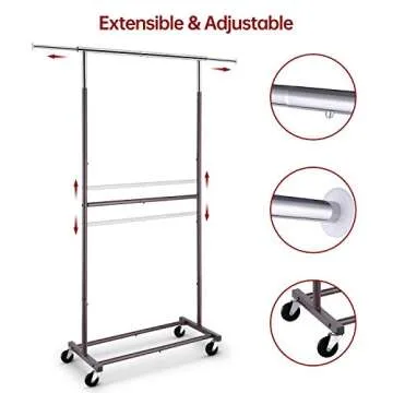 Simple Trending Double Rod Clothing Rack for Clothes Storage
