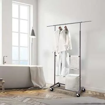Simple Trending Double Rod Clothing Rack for Clothes Storage