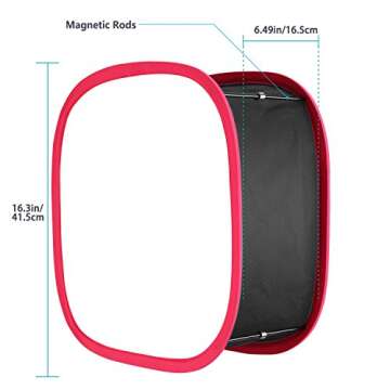 NEEWER LED Panel Light Softbox for 480 LED Light - Outer 16.3" x 6.5", Inner 9.1" x 8.7", Foldable Light Diffuser with Red Rim Strap Attachment and Bag for Photo Studio Portrait Video Shooting