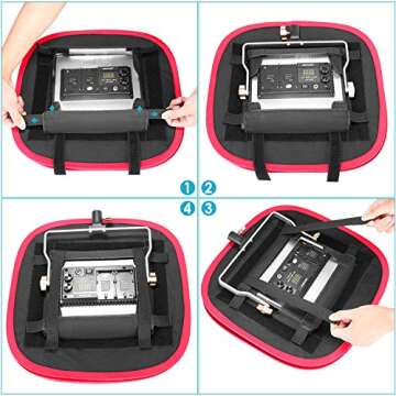 NEEWER LED Panel Light Softbox for 480 LED Light - Outer 16.3" x 6.5", Inner 9.1" x 8.7", Foldable Light Diffuser with Red Rim Strap Attachment and Bag for Photo Studio Portrait Video Shooting