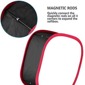 NEEWER LED Panel Light Softbox for 480 LED Light - Outer 16.3" x 6.5", Inner 9.1" x 8.7", Foldable Light Diffuser with Red Rim Strap Attachment and Bag for Photo Studio Portrait Video Shooting