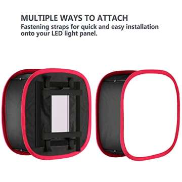 NEEWER LED Panel Light Softbox for 480 LED Light - Outer 16.3" x 6.5", Inner 9.1" x 8.7", Foldable Light Diffuser with Red Rim Strap Attachment and Bag for Photo Studio Portrait Video Shooting