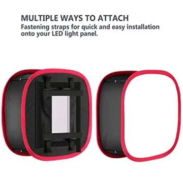 NEEWER LED Panel Light Softbox for 480 LED Light - Outer 16.3" x 6.5", Inner 9.1" x 8.7", Foldable Light Diffuser with Red Rim Strap Attachment and Bag for Photo Studio Portrait Video Shooting