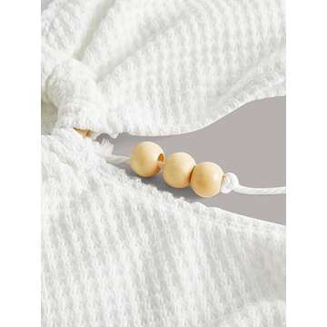 Verdusa Women's Casual Sleeveless Tie Backless Cut Out V Neck Bodycon Halter Mini Beach Boho Dress White S