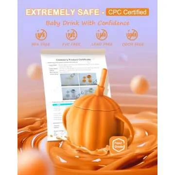 BRVTOT Silicone Baby Straw Cup Spill Proof, Replaceable Tops for Toddler Snack Cup, BPA Free Toddler Sippy Cup with Straw & Snack Containers Lid, Training Cup for Baby 6+ Month