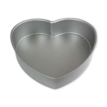 PME Professional Aluminum Heart Cake Pan, 6 x 3-Inch, Silver