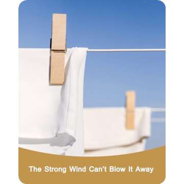 Clothes Pins, Sturdy and Heavy Duty Natural Wood Clips Wooden Clothespins for Hanging Clothes Photo Pictures Crafts Small Classroom Decorative Peg, 30 PCS