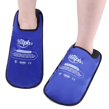 Hilph Foot Ice Pack Slippers for Plantar Fasciitis and Foot Pain Relief, Reusable Hot Cold Gel Pack ...