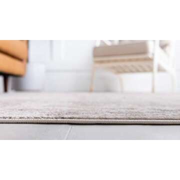 Rugs.com Oregon Collection Rug – 7' x 10' Beige Low-Pile Rug Perfect for Living Rooms, Large Dining Rooms, Open Floorplans