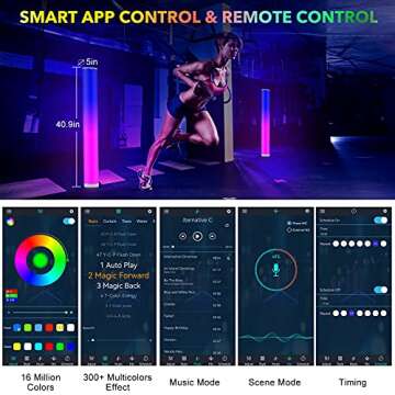 Smart App Floor Lamp with Color Changing Mood Lighting