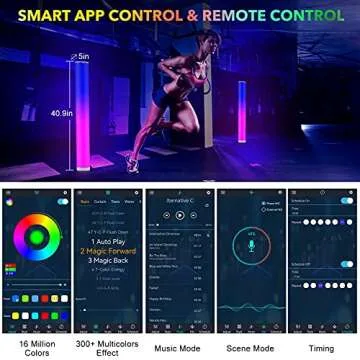 Smart App Floor Lamp with Color Changing Mood Lighting