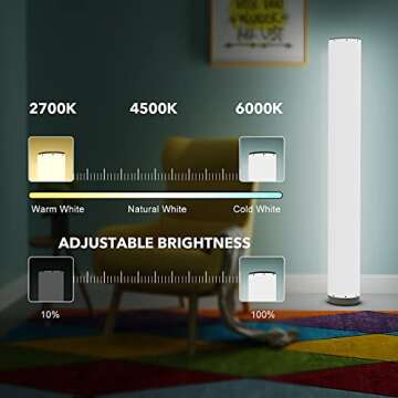 Smart App Floor Lamp with Color Changing Mood Lighting