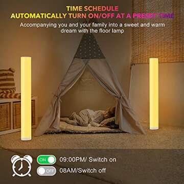 Smart App Floor Lamp with Color Changing Mood Lighting