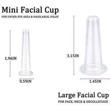 AKOAK 4 Pcs/Set (2 Large &2 Small) Natural Silicone Massage Cup, Suitable for Body, Face, Neck, Back, Eye Massage, Vacuum Tank, Perfect for Body and Facial Care, Anti-aging Beauty Tool (White)