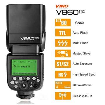 Godox V860II-C V860IIC Camera Flash Speedlite for Canon, 2.4G TTL Flash Speedlight GN60 1/8000s HSS,...