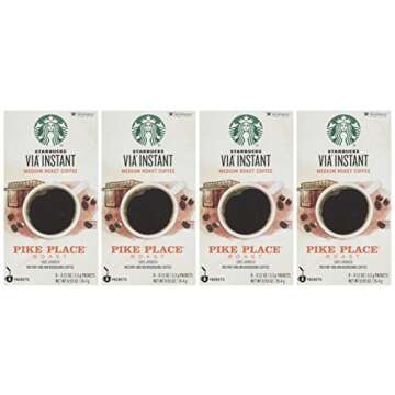 Starbucks VIA Instant Coffee Pike Place Roast Pack of 4