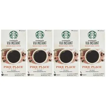 Starbucks VIA Instant Coffee Pike Place Roast Pack of 4